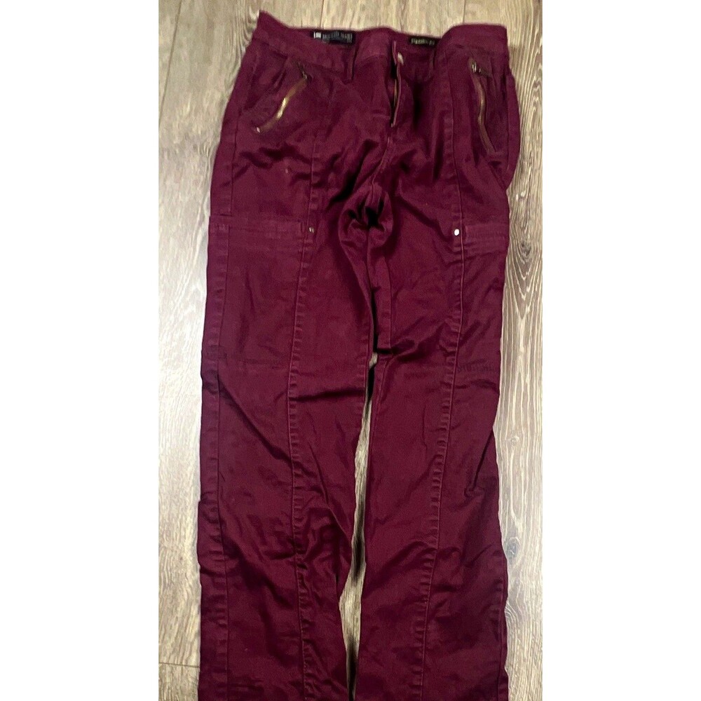 Lee Women’s Cargo Pants Burgundy Straight Fit Cotton Twill SZ 8 medium